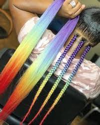 Chunky french braid with vivid rainbow colors. Rainbow Braid Hairstyles For Kids Sho Madjozi Braids N Beads Cute Fun Activity For Girl S Birthday While Women Love Hair Extensions And Make All Kinds Of Experiments With Them