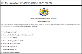 Kerja kosong di taiping, perak. Minima Pmr Pt3 Layak Memohon Pelbagai Jawatan Kosong Terkini Di Majlis Perbandaran Pasir Gudang Mppg Infomalaysiakini