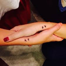 The finger is inked with black or bottle green ink. 88 Best Friend Tattoos For Bffs