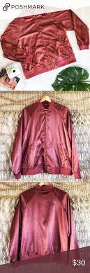 Uniqlo Satin Sheen Rose Bomber Size Large Euc Pink Bomber Jacket Pink Bomber Clothes Design