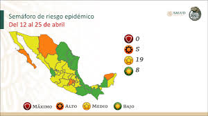 El semáforo de riesgo epidemiológico para transitar hacia una nueva normalidad, es un sistema de monitoreo para la. Semaforo Covid 19 Asi Quedo El Color Estado Por Estado En Mexico Del 12 Al 25 De Abril Coronavirus Bolavip