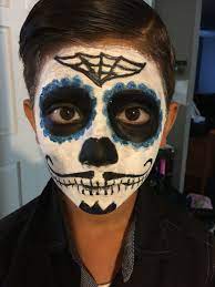 Day Of The Dead Dia De Los Muertos Makeup For Boys Halloween Makeup Sugar Skull Halloween Makeup Easy Cool Halloween Makeup
