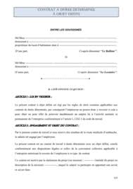 Contrat d'engagement a duree determinee d'usage. Contrat De Travail A Duree Determinee Objet Defini Modele De Contrat
