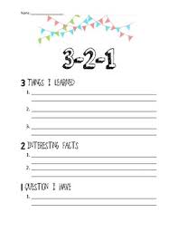 Use this exit ticket for any subject and any grade level! 3 2 1 Strategy Exit Ticket Or Writing Response To Video By Adria Pagel