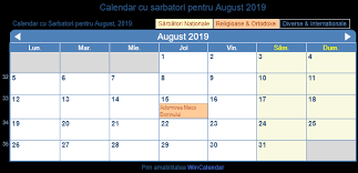 It will take you to the printing page, where you can take the printout by clicking on the browser print button. Calendar August 2019 Cu SÄƒrbÄƒtorile NaÈ›ionale Romania
