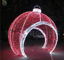 Christmas Decoration IP65 Street 3D Giant Ball Motif Sculpture Arch Ball  Light