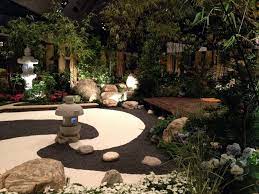Creative Zen Garden With Unusual Combination Of Black Sand Zen Garden Design Zen Garden Garden Design