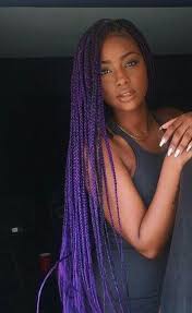 Black And Purple Braids Chocolate Girl Purple Braids Hair Styles Small Box Braids Hairstyles Box Braids Hairstyles