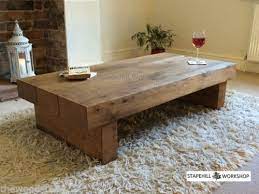 See the detailed pics here. Oak Beam Sleeper Coffee Table Solid Oak Rustic Handmade Chunky Wood Unique Ebay Rustic Wood Furniture Solid Coffee Table Coffee Table
