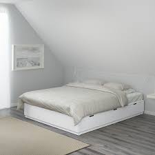 Nordli هيكل سرير تخزين أبيض 160x200 سم Ikea
