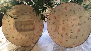 ديكوباج بالقماش على الزجاج decoupage decor decorative plates