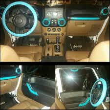 Added Teal To The Inside Of My Jeep Jeep Accessories Dream Cars Jeep Jeep Interiors