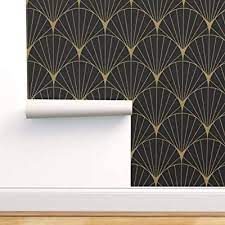 This product is rated 0 out of 100. Buy Spoonflower Peel And Stick Removable Wallpaper Art Deco Art Nouveau Floral Minimal Black And Gold Geometric Print Self Adhesive Wallpaper 24in X 108in Roll Online In Germany B085s7fs5h