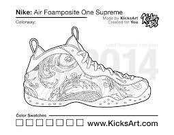 Please wait, the page is loading. Nike Air Foamposite One Sneaker Coloring Pages Created By Kicksart
