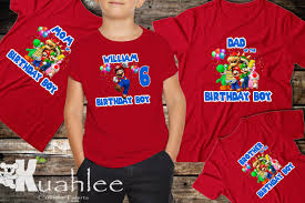 ( 4.7 ) out of 5 stars 6 ratings , based on 6 reviews current price $12.00 $ 12. Super Mario Bros Birthday Party Shirt Super Mario Birthday Theme Tee Super Mario Party Idea Mario Birthday Shirt Birthday Boy Shirts Super Mario Birthday
