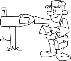 Does your neighborhood mailman look like this? Postman Jobs Printable Coloring Pages
