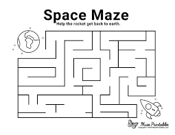 Free Printable Space Maze Download It At Https Museprintables Com Download Maze Space Mazes For Kids Space Activities Mazes For Kids Printable