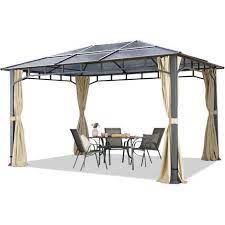 Pavillon gartenpavillon metall gartenpavillion rivoli 3x4. Gartenpavillon 3x4 M Aluminium Gestange Polycarbonat Dach 8mm Pavillon Gartenzelt 4 Seitenteile Champagner
