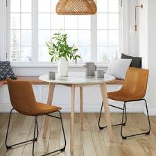 Modern Rustic Interiors Luke Upholstered Dining Chair Color Black Upholstery Color Light Brown Dining Chairs Concrete Dining Table Solid Wood Dining Chairs