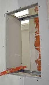 Meuble de salle de bain en teck massif se composant de 2 portes lattées d'une niche et d'un tiroir. Photos Fabriquer Niche Placo Placo Salle De Bain Niche Placo