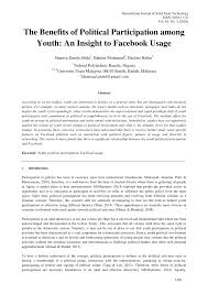 Check spelling or type a new query. Pdf The Benefits Of Political Participation Among Youth An Insight To Facebook Usage