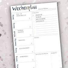 Weekly Planner Printable Student Organizer A4 Druckbar Deutscher Wochenplan Wochenplaner Weekly Planner Printable Student Weekly Planner Printable Weekly Planner