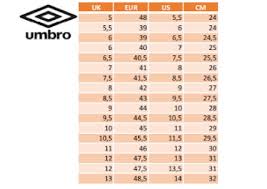 Actual Umbro Football Shirt Size Chart 2019