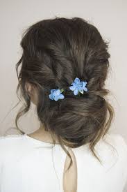Set Of 2 Bridal Hair Pins With Hydrangea Something Blue Headpiece Bridesmaid Flower Crown In 2020 Blue Hair Pins Bridal Hair Flowers Silver Hair Pin