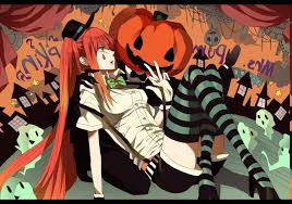 I made this a while ago :3 made with deviantart muro. Vocaloid Hatsune Miku Twintails Chess Thigh Highs Orange Hair Green Eyes Halloween Pumpkin Anime Redhead Wallpapers Hd Desktop And Mobile Backgrounds