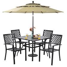 We did not find results for: Phivilla 6 Piece Patio Dining Set With 10ft 3 Tier Auto Tilt Umbrella 4 Metal Outdoor Chairs 1 Metal Square Dining Table Overstock 34027764