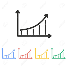Growth Chart Vector Icon Illustration Isolated On White Background