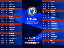The full chelsea schedule and details on how to watch in the usa this season are below. Chelsea Fixtures 2013 2014 Upcoming Matches Of Premier League Footballwood Com