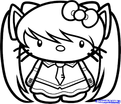 Coloring Pages Hello Kitty How To Draw Miku Hatsune Hello Kitty Step By Step Char Hello Kitty Colouring Pages Hello Kitty Coloring Superhero Coloring Pages
