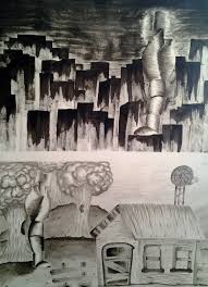 Ink Drawing Tinman And Surroundings City Vs Country Bold Art Art Painting
