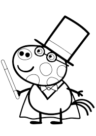 Design coloring page to print of pedro pony the cartoon character of peppa pig. Magician Pedro Pony High Quality Free Coloring From The Category Peppa Pig More Printa Peppa Pig Colouring Peppa Pig Coloring Pages Birthday Coloring Pages