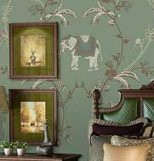 Mural 3d Wall Paper Embroidery Coconut Elephants Wallpaper Asia Wall Stickers India Thailand Style Wallpape Wall Stickers India Elephant Wallpaper Indian Homes