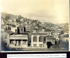 Russian Hill From Sacramento Street Between Mason And Taylor Around 1871 San Francisco Earthquake San Francisco Bay Area San Francisco California