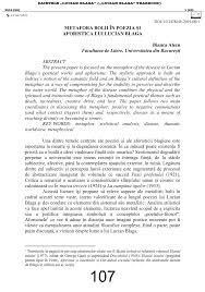 Permise / vize / lichidări; Pdf Metafora Bolii In Poezia È™i Aforistica Lui Lucian Blaga