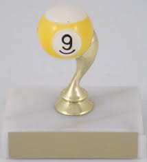 Billiards Trophy 9 Ball Engraved Plates Billiards Ball