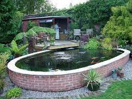Look through raised pond pictures in different colors and styles and when you. Above Ground Brick Koi Pond Ponds Backyard Fish Pond Gardens Koi Pond