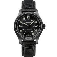 Men's khaki field automatic watch with green canvas strap h70535081. Khaki Field Titanium Automatic Watch H70575733 Hamilton Watch