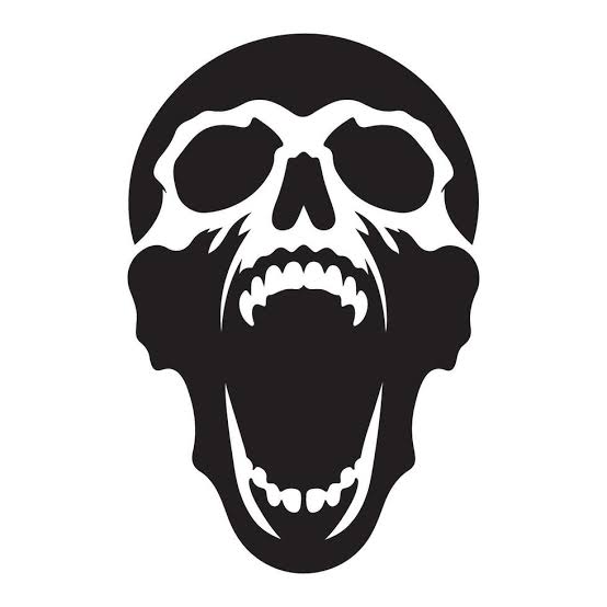Screaming skull silhouette for horror themed illustration designs 57549598  Vector Art at Vecteezy