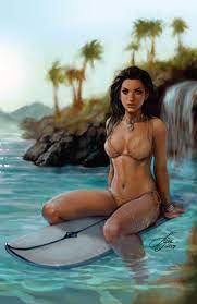 1girls 2009 aspen matthews aspen mlt beach belly button bikini  black hair blue (species) blue eyes bra bracelet bracelets brown bikini  brown bra brown panties choker dated eyeshadow fathom