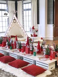 Christmas Teepee Party Fiesta De Navidad White Christmas Party Kids Christmas Party Christmas Party Backdrop