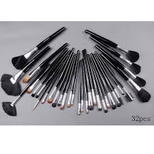 mac makeup brush set with leather pouch
