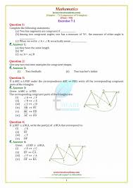 Ncert Solutions For Class 7 Maths Chapter 7 Congruence Of Triangles Math Materials Math Math Pages