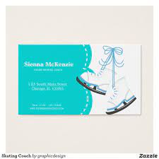 At fedex office in chicago, illinois we can help you create custom business cards and have them printed within 24 hours. Skating Coach Business Card Zazzle Com Business Card Organizer Business Cards Coach Business