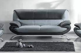 Maybe you would like to learn more about one of these? Canape 3 Places En Cuir Italien Sicilia Gris Clair Et Gris Fonce Mobilier Prive