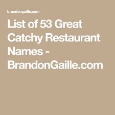 List Of 250 Great Catchy Restaurant Names Restaurant Names Restaurant Names