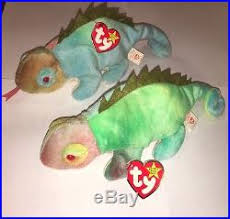 Lot Of 2 Rare First Generation Iggy Beanie Baby New 1997 Ty Rare Beanie Babies